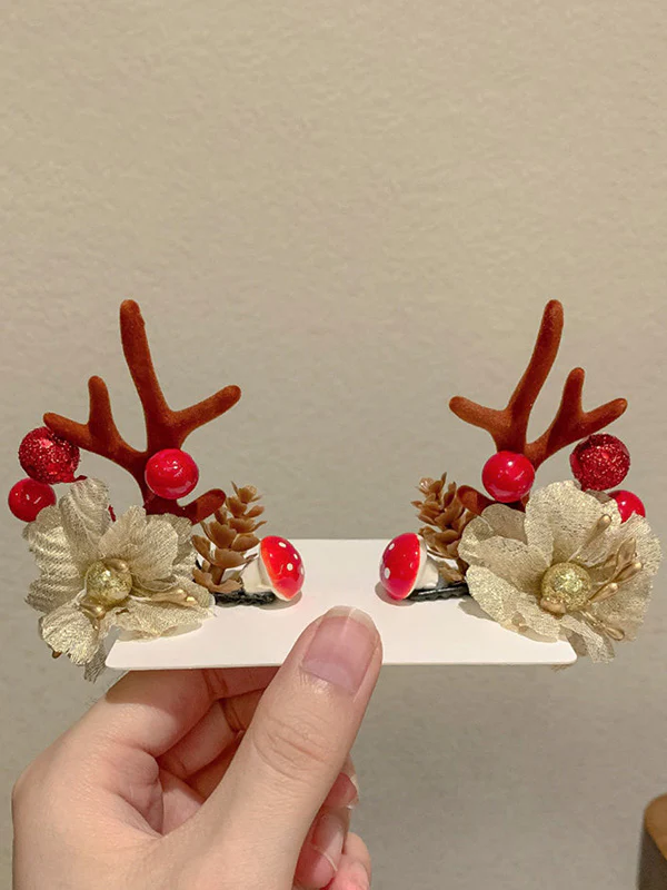 Christmas 10 Colors Handmade Elk Headwear - Image 14