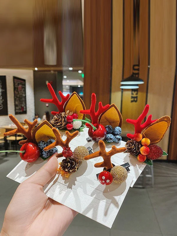 Christmas 10 Colors Handmade Elk Headwear - Image 4