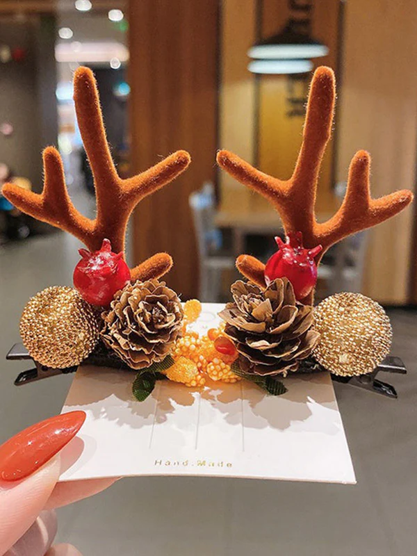 Christmas 10 Colors Handmade Elk Headwear - Image 7
