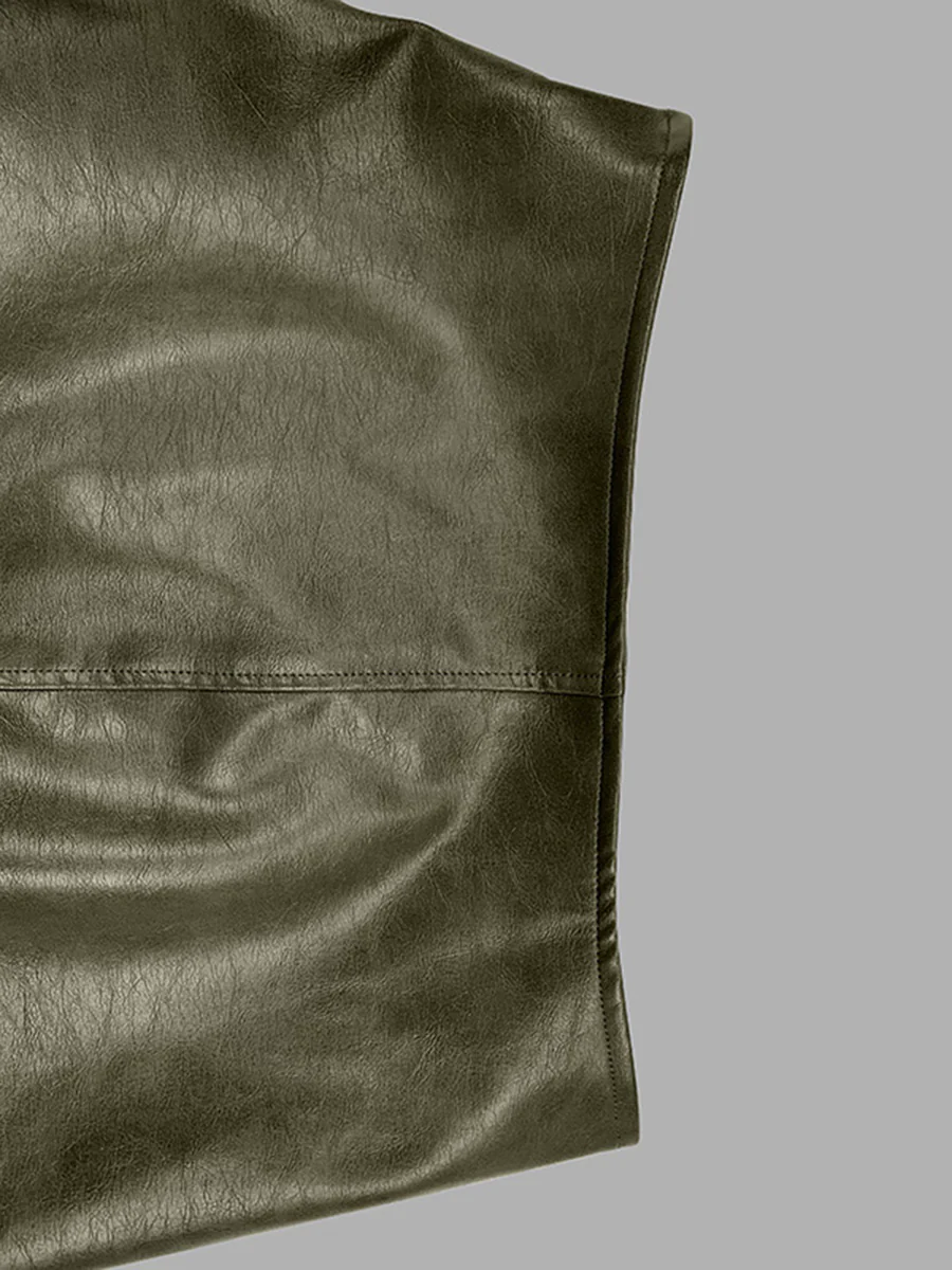 Column High Waisted Pockets Solid Color Split-Joint Split-Side Zipper Skirts Bottoms - Image 9