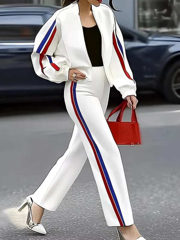 Column Striped Casual Pants Bottoms Trousers - Image 3