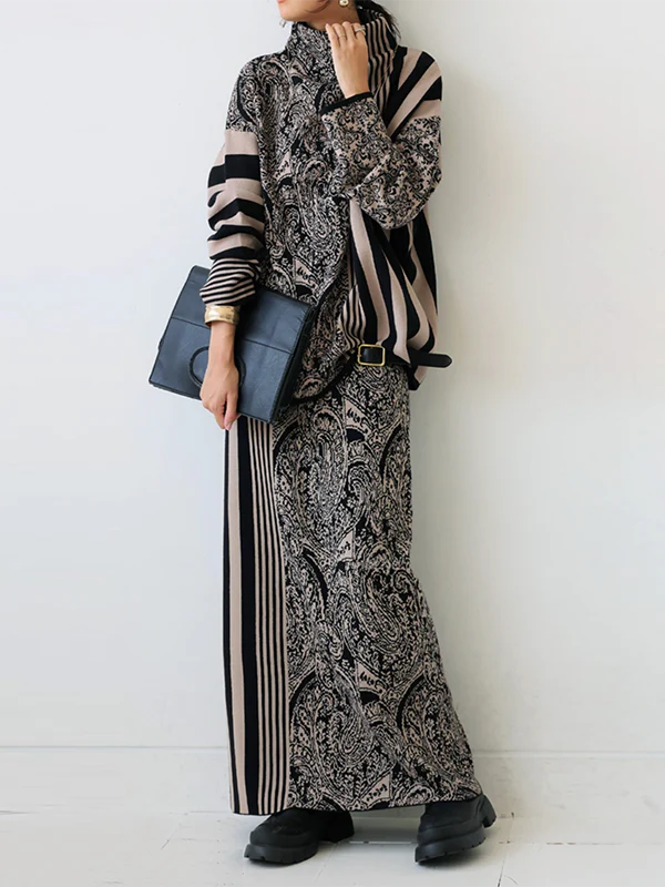 Column Striped Knitting Skirts Bottoms - Image 4