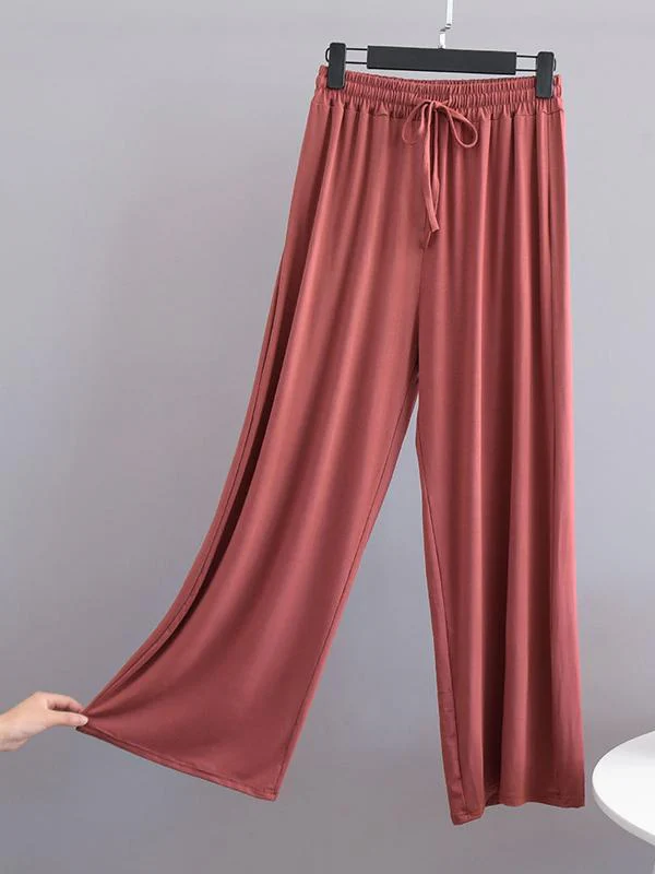Comfortable Drawstring Solid Color Loose Pants - Image 10