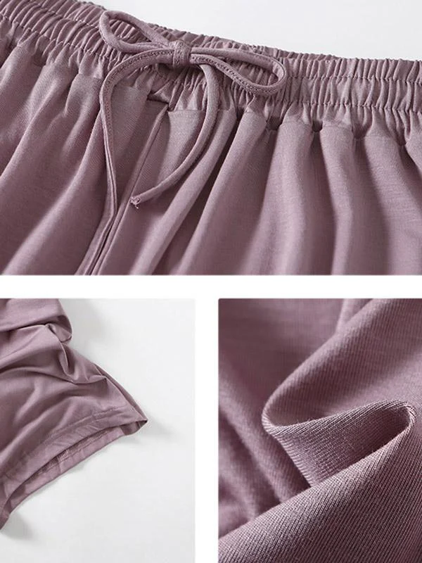 Comfortable Drawstring Solid Color Loose Pants - Image 11