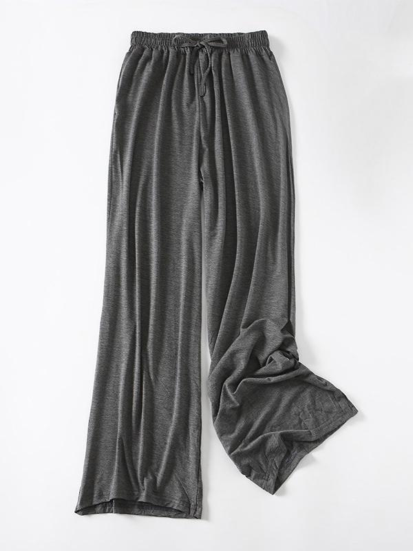 Comfortable Drawstring Solid Color Loose Pants - Image 7