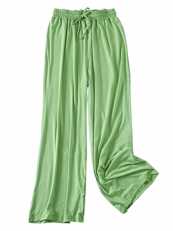Comfortable Drawstring Solid Color Loose Pants - Image 8