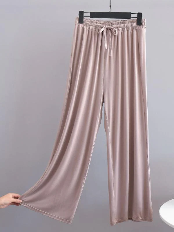 Comfortable Drawstring Solid Color Loose Pants - Image 9
