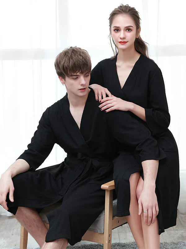 Comfortable Solid Bandage Thin Pajama Robe - Image 12