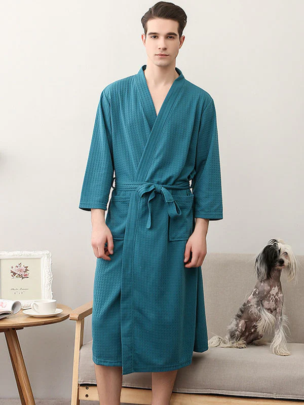 Comfortable Solid Bandage Thin Pajama Robe - Image 18