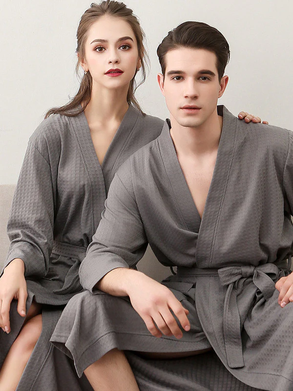 Comfortable Solid Bandage Thin Pajama Robe - Image 2