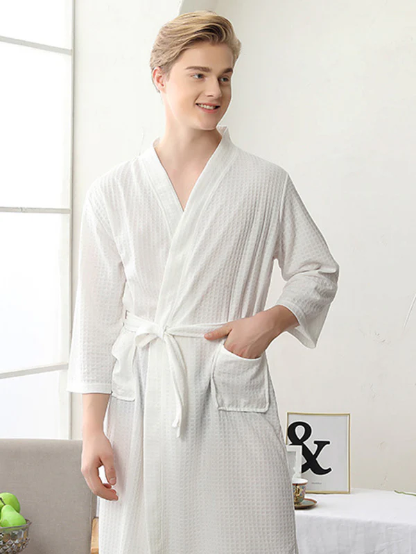 Comfortable Solid Bandage Thin Pajama Robe - Image 14