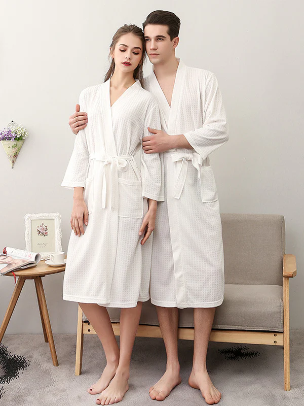 Comfortable Solid Bandage Thin Pajama Robe - Image 3