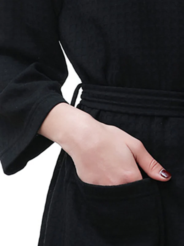 Comfortable Solid Bandage Thin Pajama Robe - Image 33