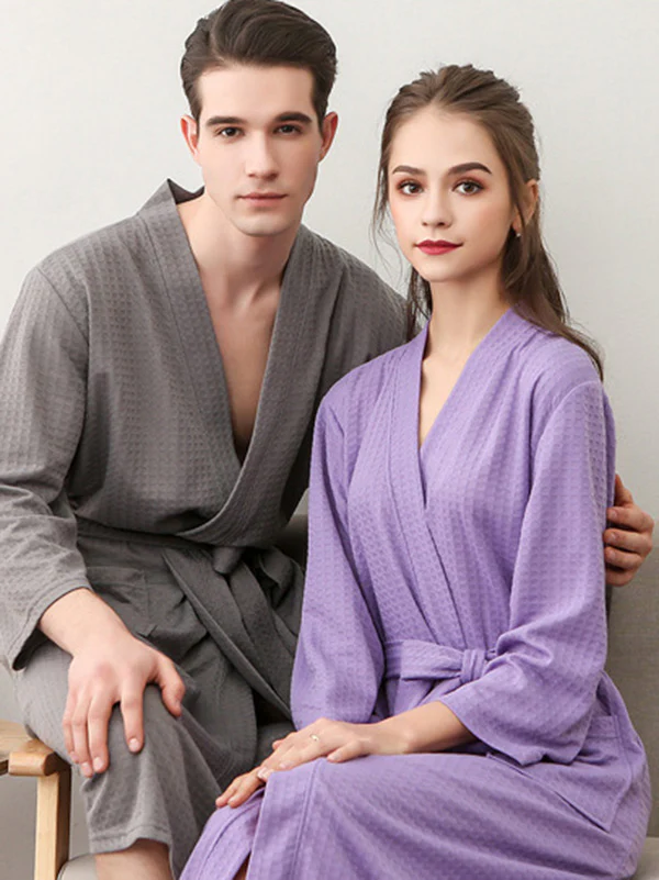 Comfortable Solid Bandage Thin Pajama Robe - Image 7