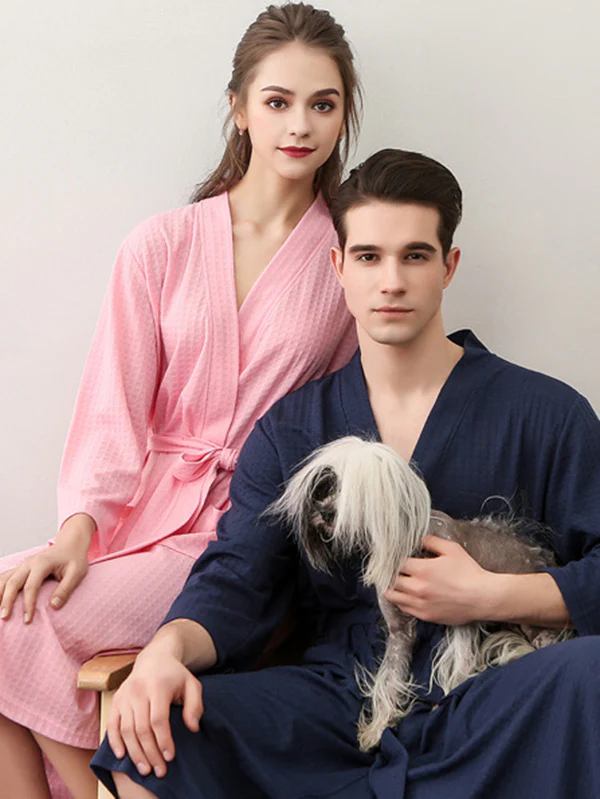 Comfortable Solid Bandage Thin Pajama Robe - Image 8