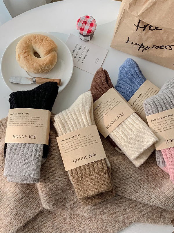 Contrast Color Elasticity Pleated Socks - Image 13