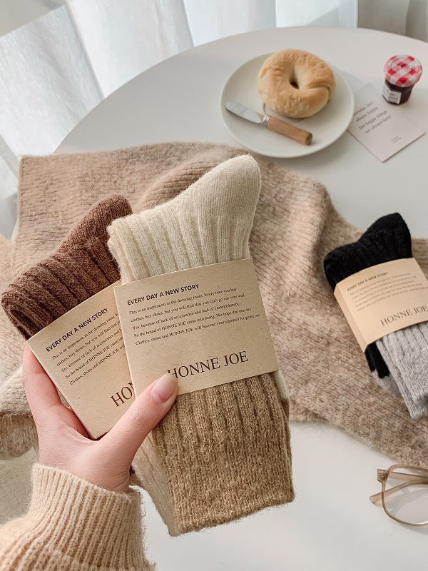 Contrast Color Elasticity Pleated Socks - Image 14