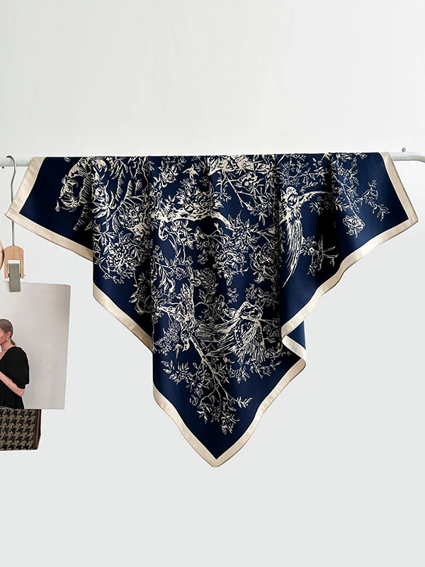 Contrast Color Flower Print Shawl&Scarf - Image 8