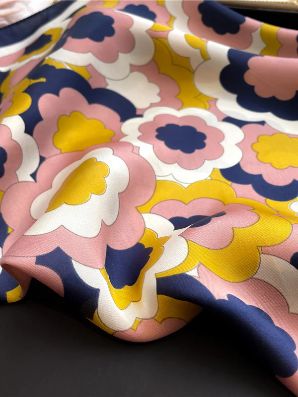 Contrast Color Flower Print Sun Protection Shawl&Scarf - Image 13