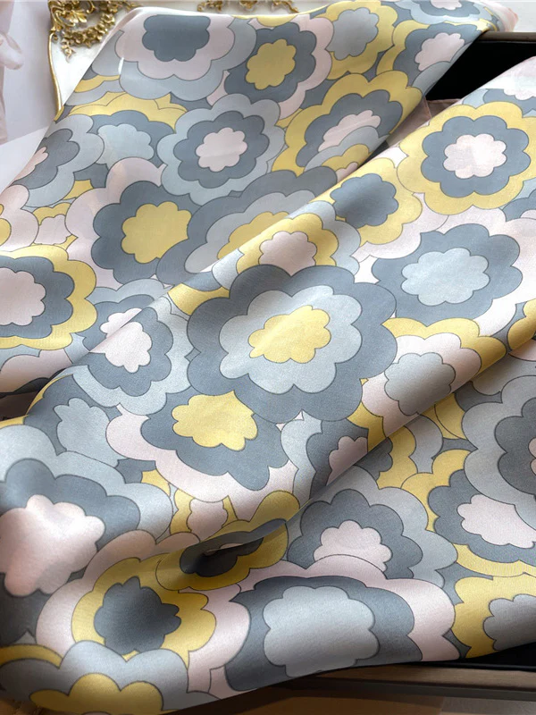 Contrast Color Flower Print Sun Protection Shawl&Scarf - Image 15