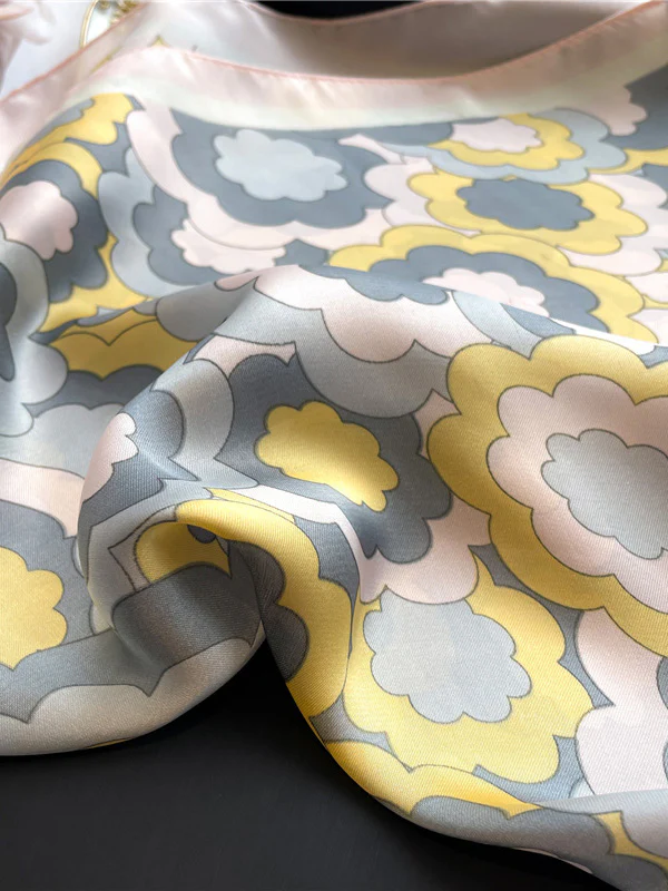 Contrast Color Flower Print Sun Protection Shawl&Scarf - Image 16