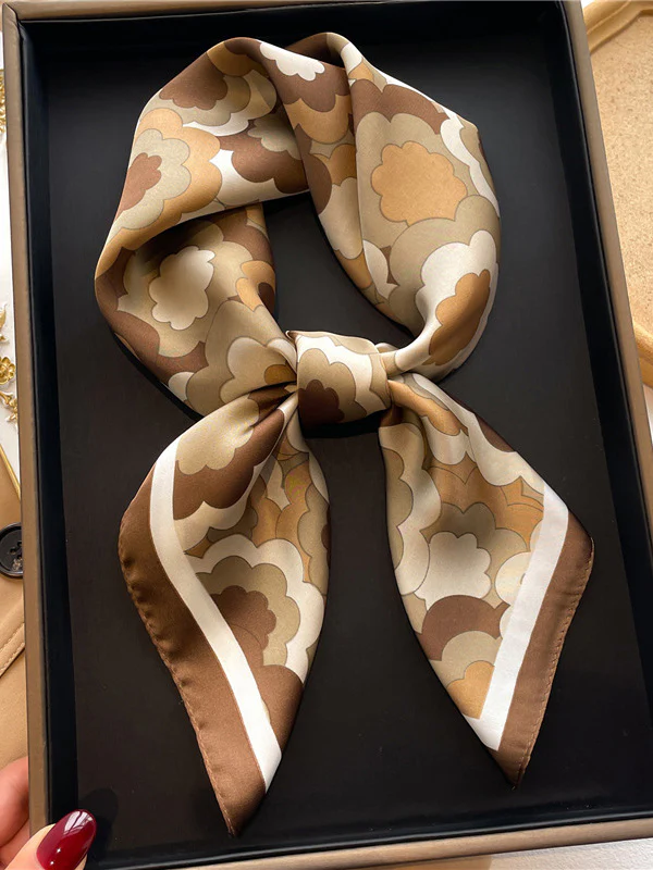 Contrast Color Flower Print Sun Protection Shawl&Scarf - Image 2