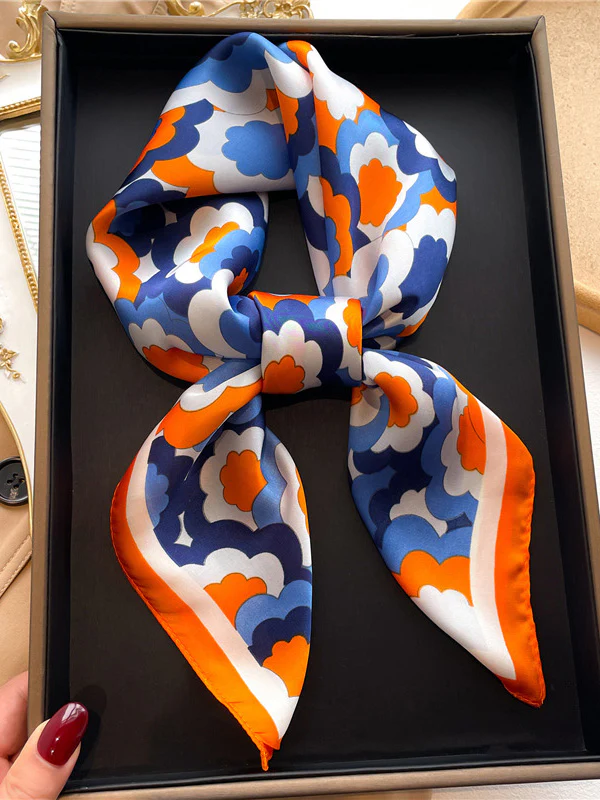 Contrast Color Flower Print Sun Protection Shawl&Scarf - Image 3