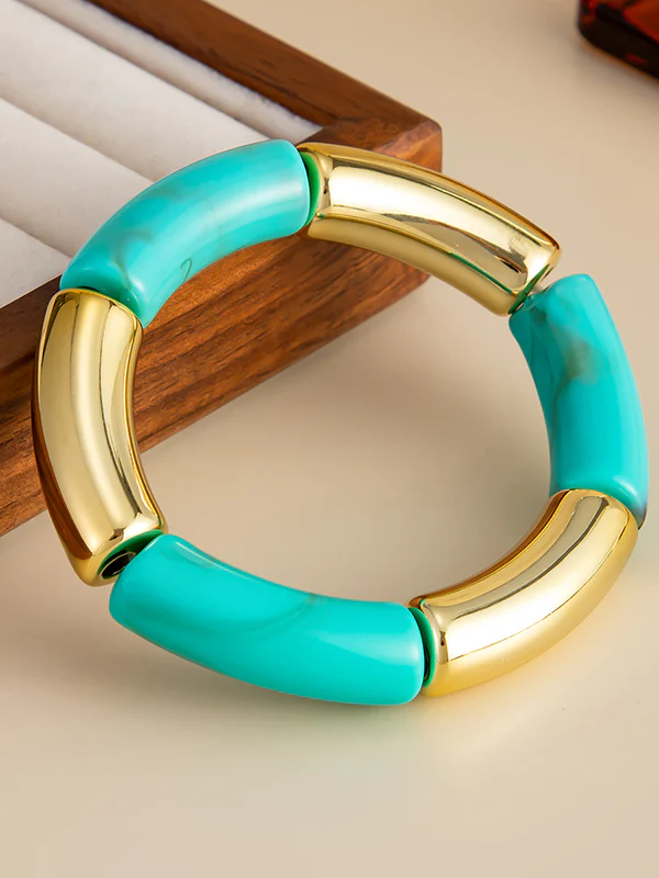 Contrast Color Geometric Bracelet Accessories - Image 12
