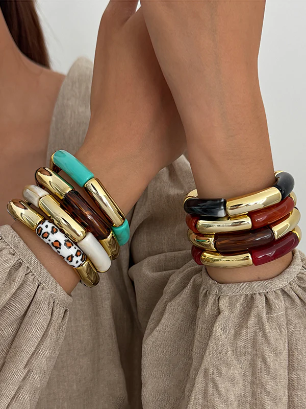 Contrast Color Geometric Bracelet Accessories - Image 2