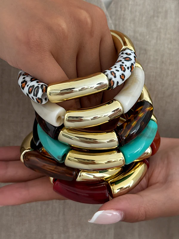 Contrast Color Geometric Bracelet Accessories - Image 3