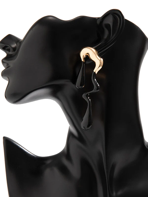 Contrast Color Geometric Drop Earrings - Image 10