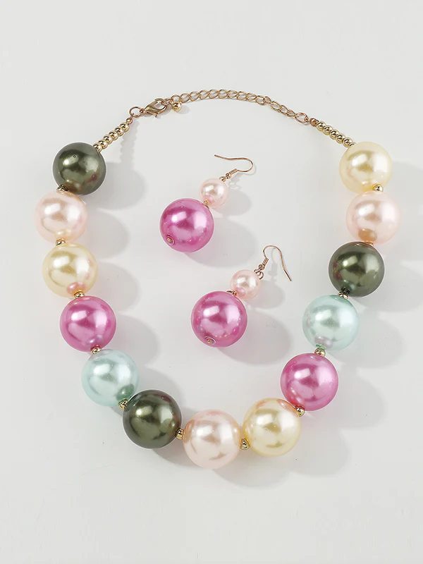 Contrast Color Geometric Drop Earrings + Necklaces Accessories - Image 10