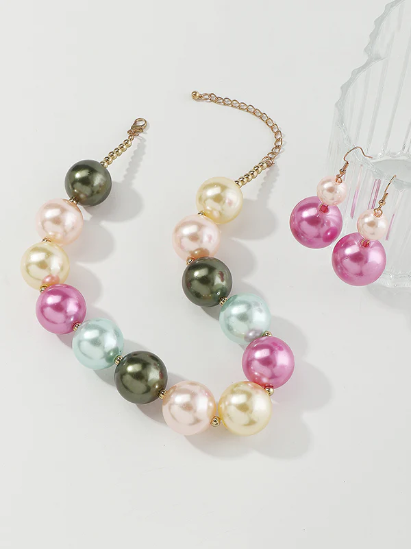 Contrast Color Geometric Drop Earrings + Necklaces Accessories - Image 11