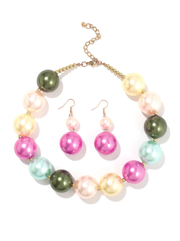 Contrast Color Geometric Drop Earrings + Necklaces Accessories - Image 13