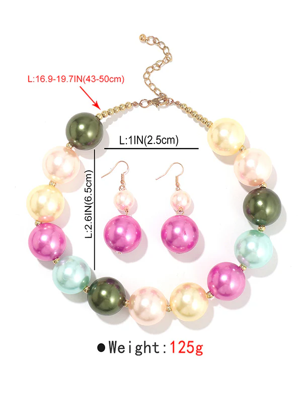 Contrast Color Geometric Drop Earrings + Necklaces Accessories - Image 14