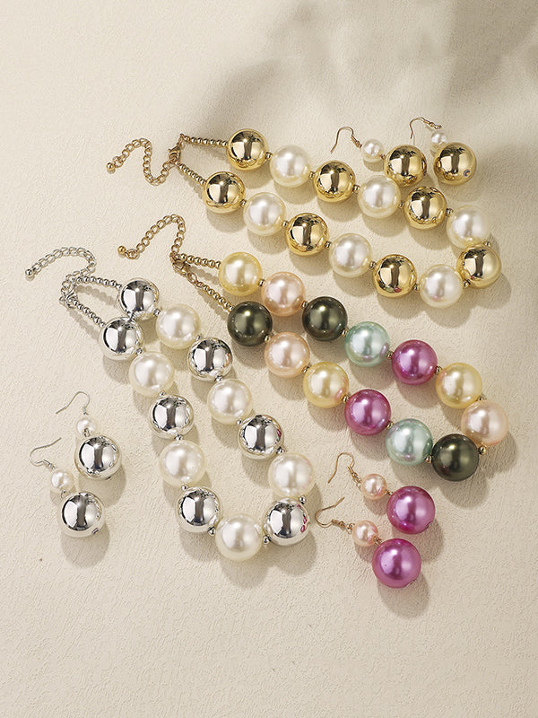 Contrast Color Geometric Drop Earrings + Necklaces Accessories - Image 5