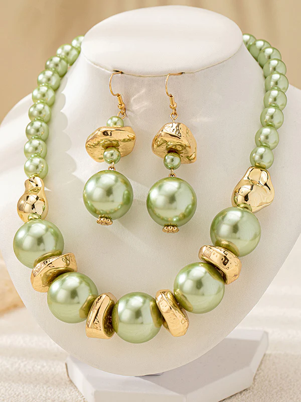 Contrast Color Geometric Drop Earrings Necklaces Accessories - Image 2