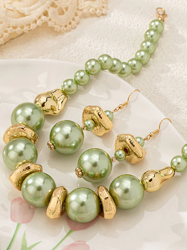 Contrast Color Geometric Drop Earrings Necklaces Accessories - Image 3