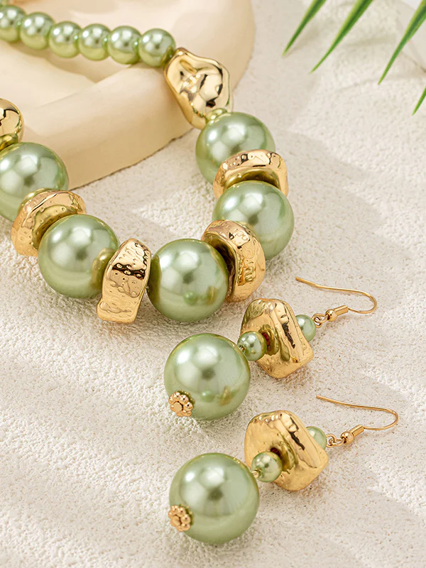 Contrast Color Geometric Drop Earrings Necklaces Accessories - Image 4