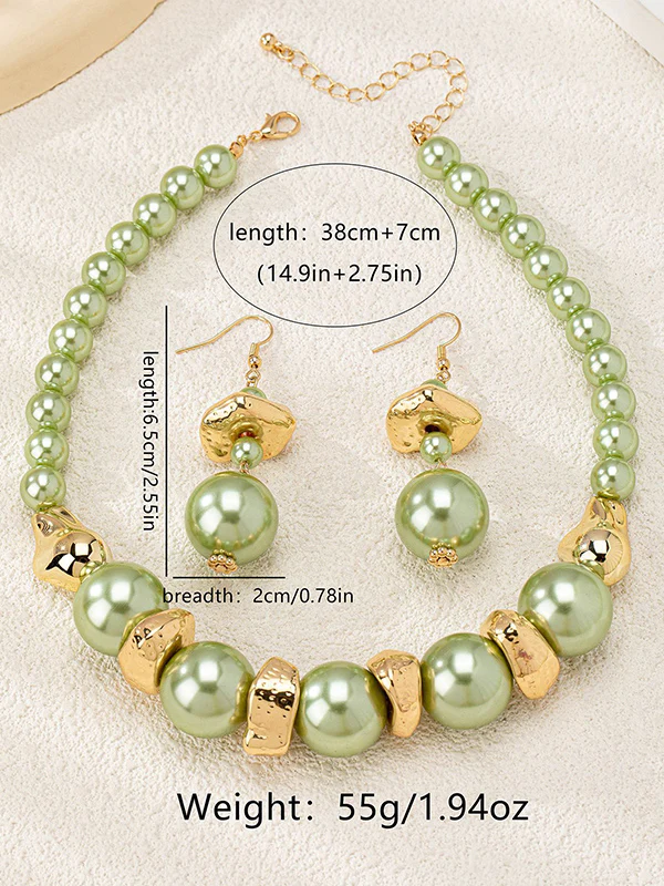 Contrast Color Geometric Drop Earrings Necklaces Accessories - Image 5