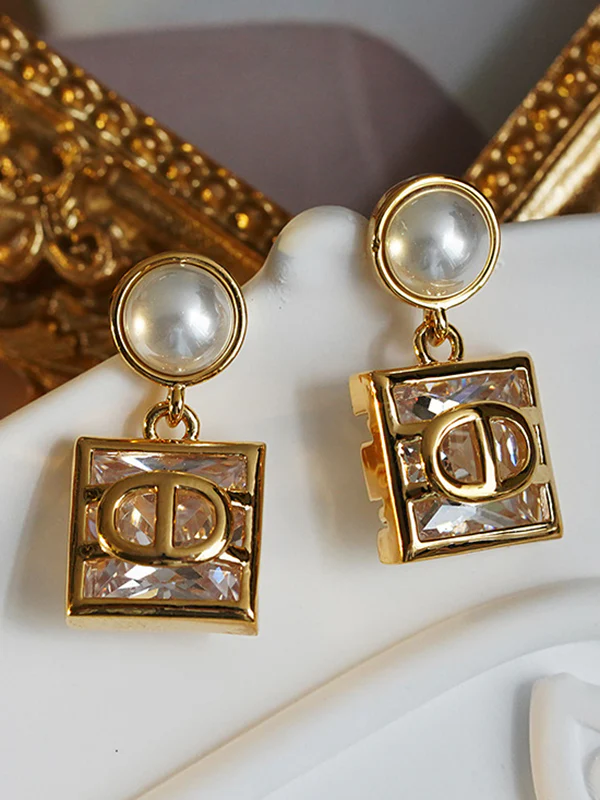 Contrast Color Geometric Earrings Accessories - Image 3