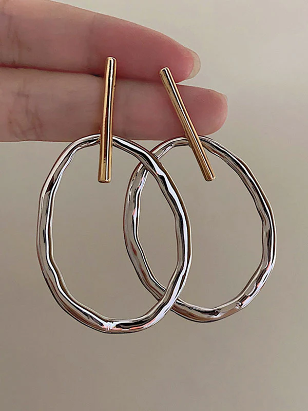 Contrast Color Geometric Earrings Accessories - Image 2