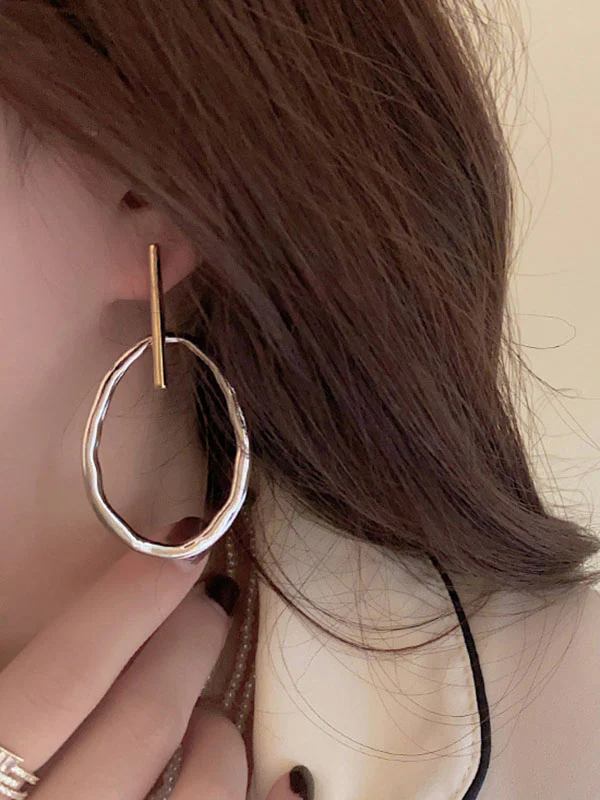 Contrast Color Geometric Earrings Accessories - Image 4