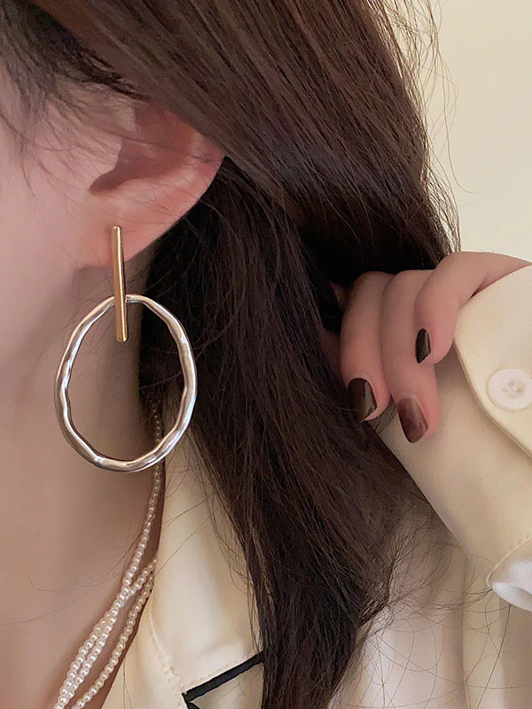 Contrast Color Geometric Earrings Accessories - Image 5