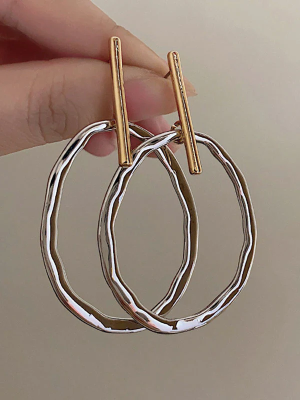 Contrast Color Geometric Earrings Accessories - Image 7