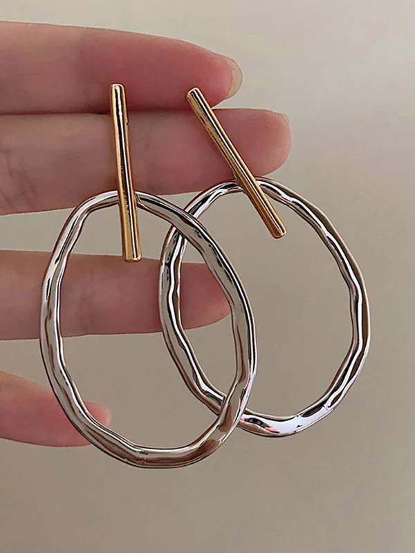 Contrast Color Geometric Earrings Accessories - Image 8