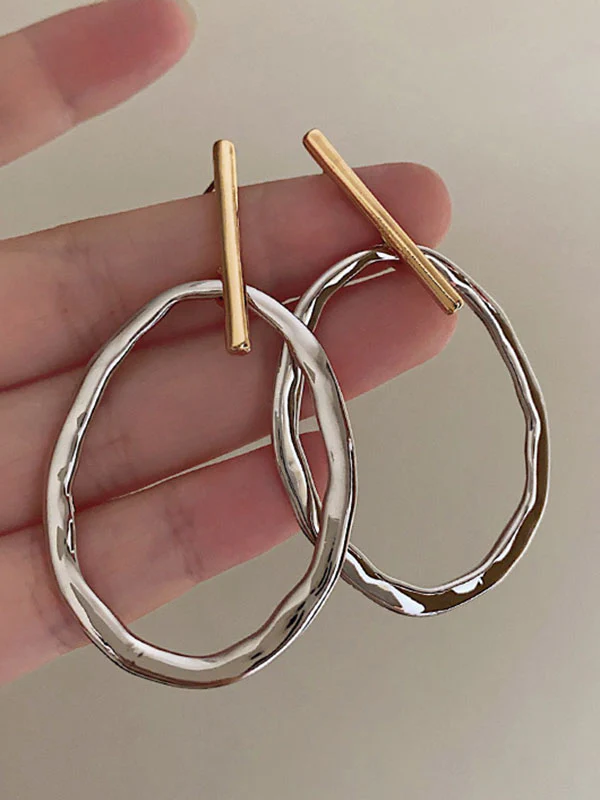 Contrast Color Geometric Earrings Accessories - Image 9