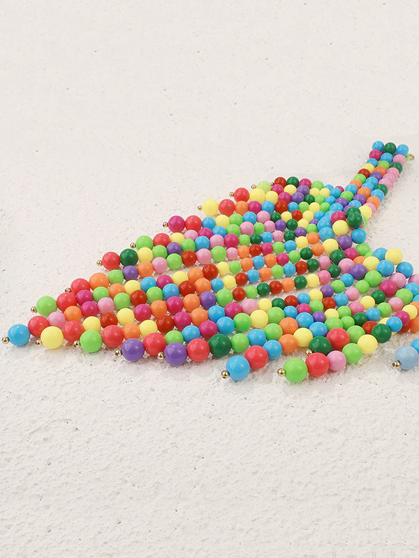 Contrast Color Geometric Tasseled Necklaces Accessories - Image 8