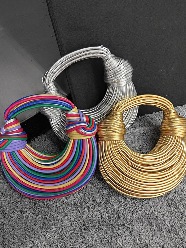 Contrast Color Geometric Zipper Handbags - Image 10