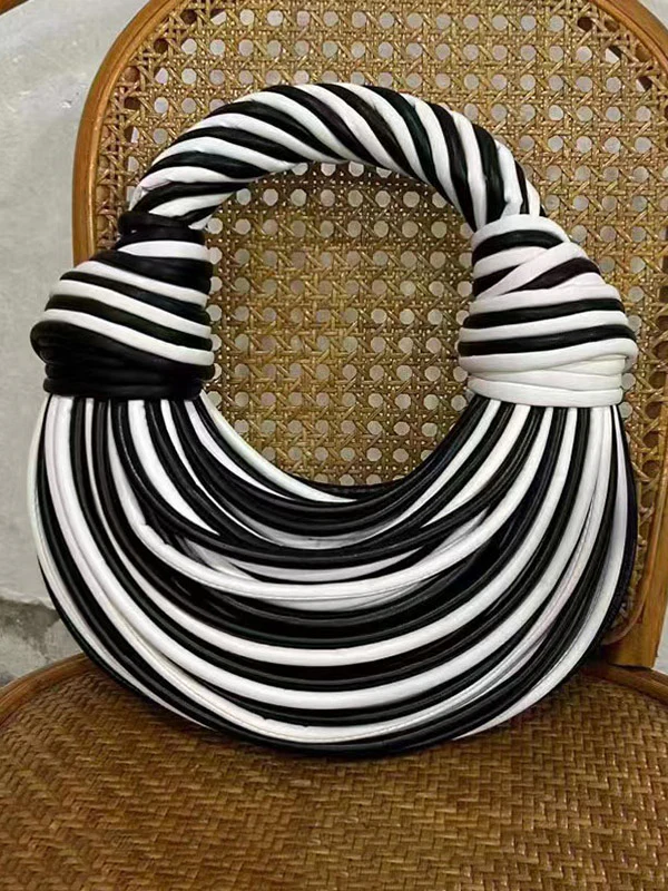 Contrast Color Geometric Zipper Handbags - Image 2